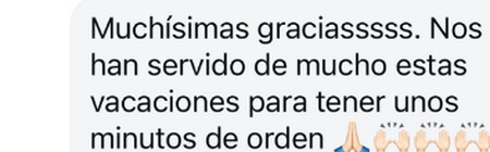 Comentario real: muchísimas gracias, nos han servido de mucho estas vacaciones